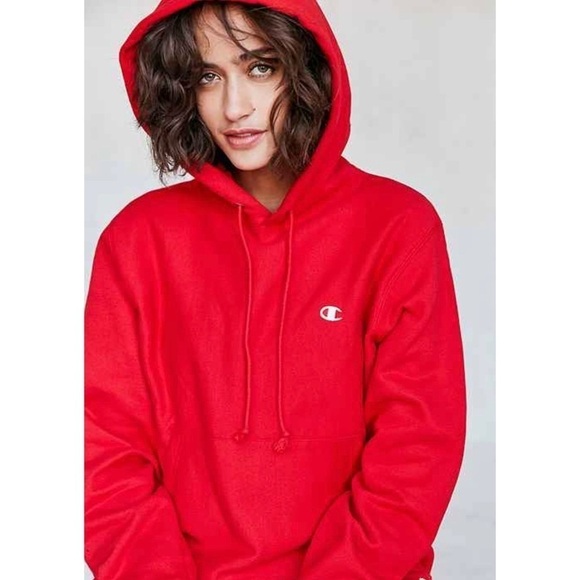 Champion Red Reverse Weave Hoodie - Picture 1 of 10